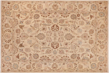 handmade Traditional Kafkaz Chobi Ziegler Beige Tan Hand Knotted RECTANGLE 100% WOOL area rug 10 x 14